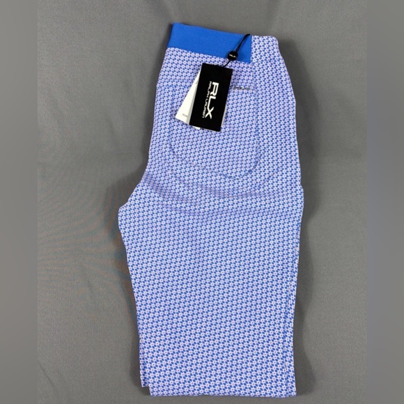 RLX Ralph Lauren Womens Golf Pants Printed 2 Blue Pink Nylon Spandex